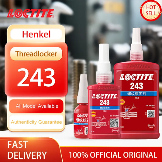 100% originale Loctite 243 Frenafiletti Vite Colla Blu Colla anaerobica a media resistenza Fissatore per viti 10 ml/50 ml/250 ml