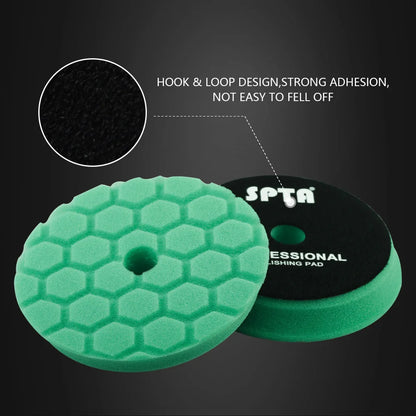SPTA 5 pezzi 3 "(80mm)/5"(125mm)/6"(150mm) set di tamponi per lucidatura in spugna per auto per lucidatore tampone DA/RO/GA lucidatura ceratura