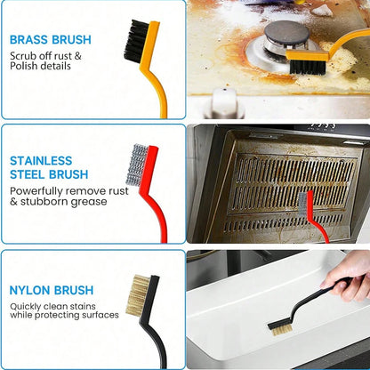 Set di 8/9 Spazzole per Pulizia Fessure, Accessori Multiuso a Setole Rigide per Cucina, Bagno, Angoli, Fughe, Lavandino