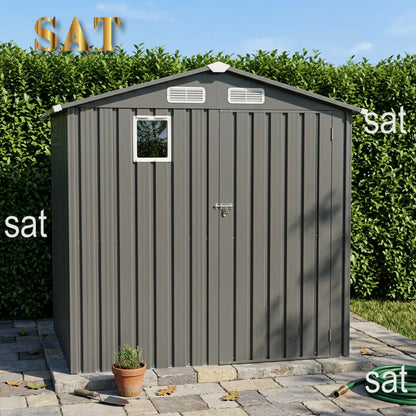 kb-2026 Nuovo Arrivo Capanno da Giardino in Metallo 6x4 FT di Qualità Premium, Casetta Attrezzi da Esterno con Kit di Fondamenta #