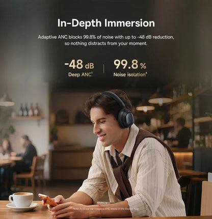 Cuffie Bluetooth Baseus Bowie MH1 con Cancellazione del Rumore 48dB, Hi-res LDAC, Cuffie Over-Ear, Auricolari Wireless