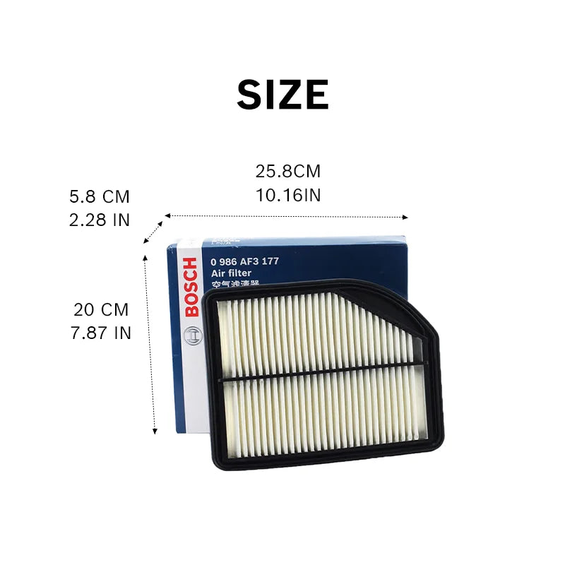 Filtro Aria Motore Bosch AF3177 Adatto per Honda CR-V IV SUV 2.4L 2012-2026【OE:17220-R5A-000,17220R5AA00】