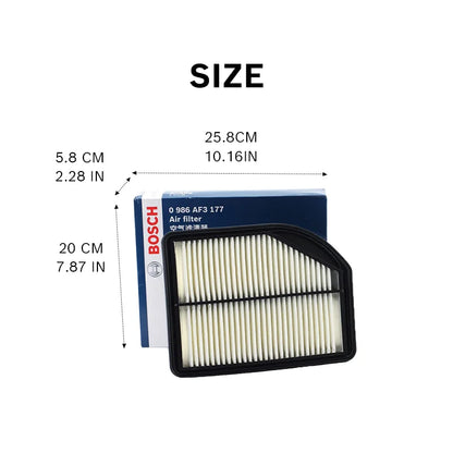 Filtro Aria Motore Bosch AF3177 Adatto per Honda CR-V IV SUV 2.4L 2012-2026【OE:17220-R5A-000,17220R5AA00】