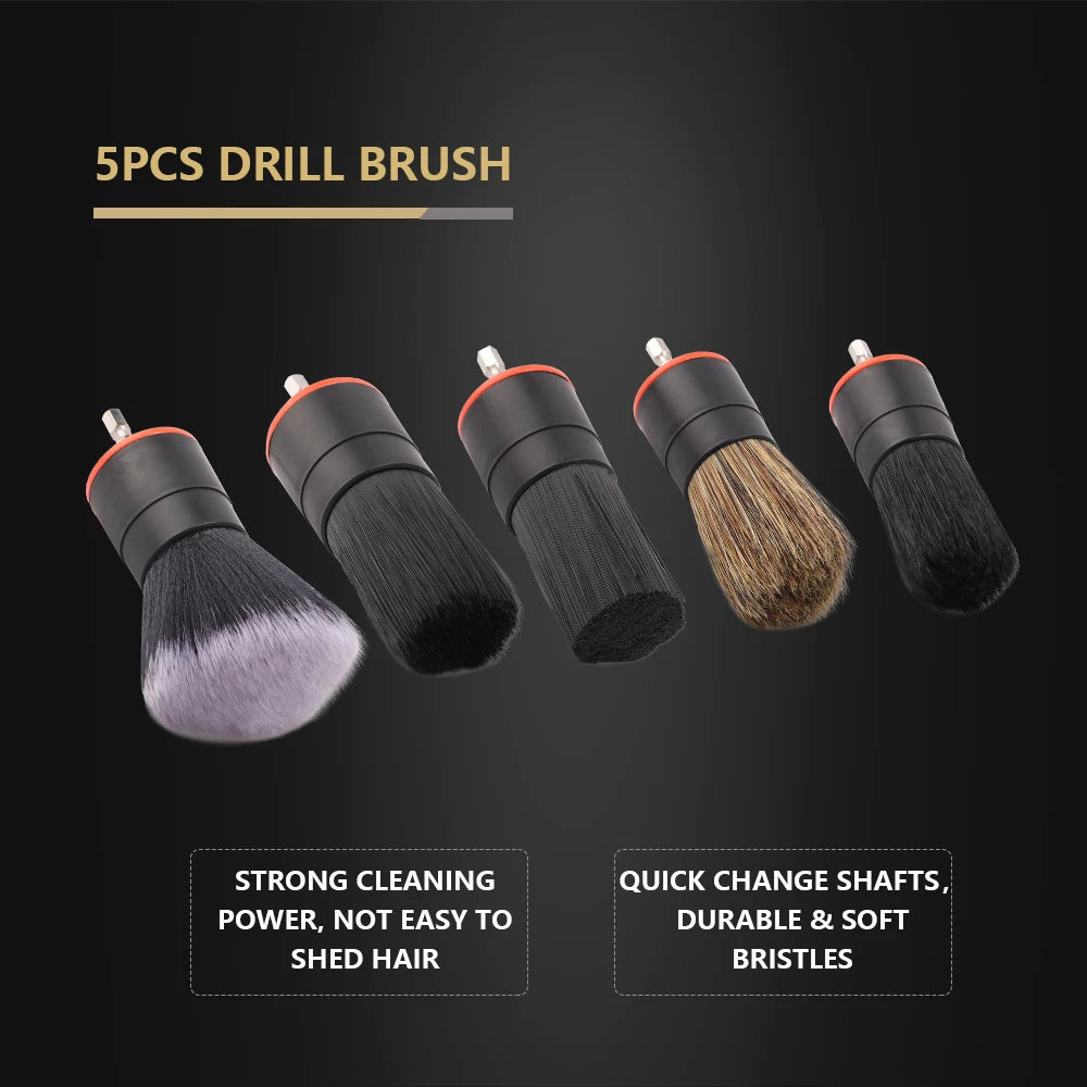 SPTA 5PCS Set di accessori per spazzole con setole miste Kit di pulizia per lavapavimenti per trapano a batteria