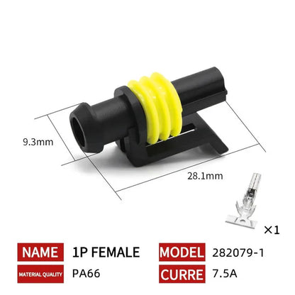20/50/100 Set 1.5 Serie AMP Automobile Connettori 1/2/3/4/5/6 Pin Super Sigillo Impermeabile Cavo Elettrico connettore PA66 Nylon