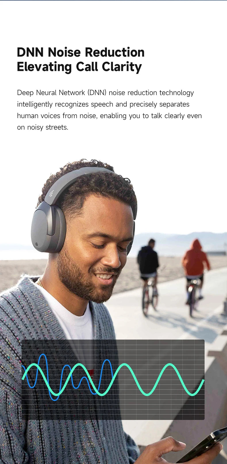 Cuffie Wireless Over-Ear EDIFIER W830NB - ANC -45dB, Hi-Res LDAC, Bluetooth 5.4, 94 Ore di Riproduzione, Ricarica Rapida, Pieghevoli, Chiamate Multipoint AI, App ConneX