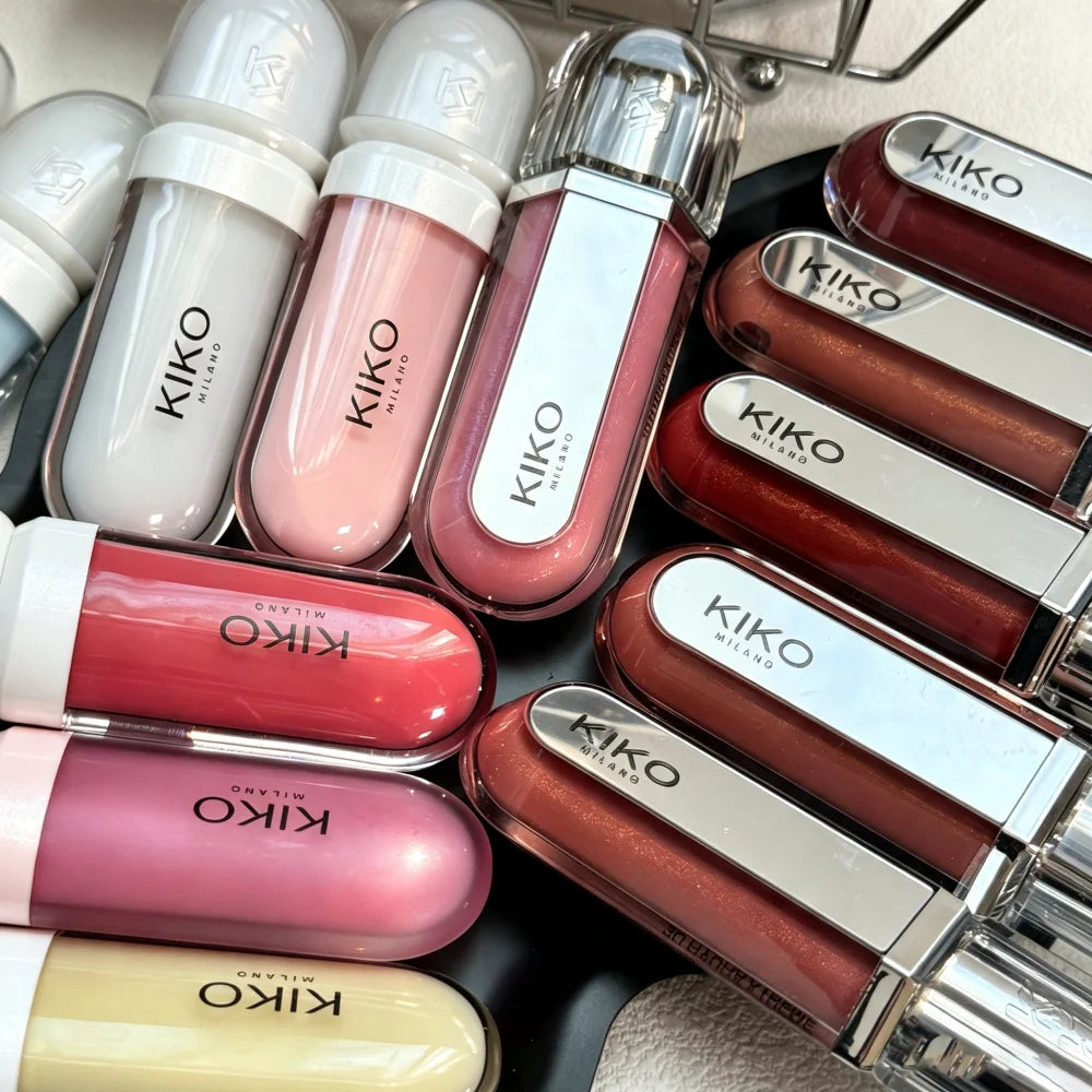 Rossetto KIKO Double Touch, gloss labbra 3D Hydra, resistente all'acqua, non trasferibile, tinta labbra non appiccicosa, effetto vetro, volumizzante, idratante, trucco per labbra