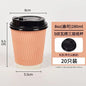 20 set di bicchieri di carta usa e getta colorati, onde di carta ondulata, antiscottatura, tazze da tè al latte, tazze da caffè confezionate da asporto con coperchio