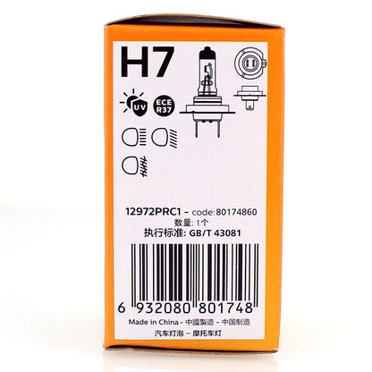 Philips Vision H7 12V 55W PX26d + 30% Più Luminoso Luce Originale Auto Alogena Faro Auto Genuino Lampadina Fendinebbia 12972PRC1