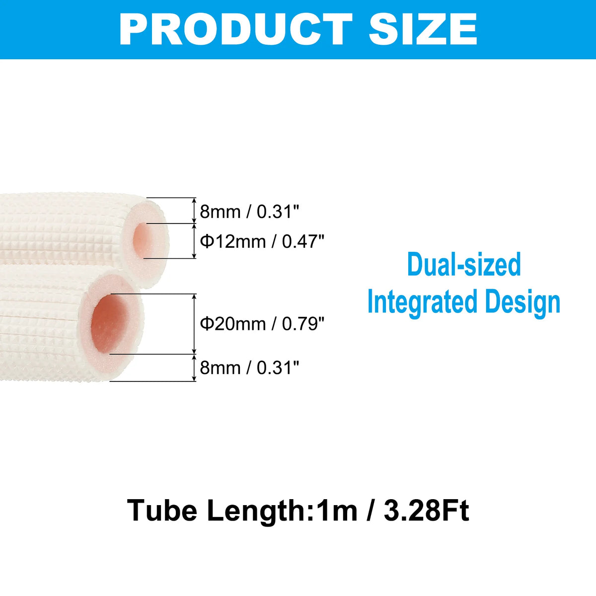 Tubo di schiuma isolante per tubi da 1/2/3 metri Tubo di schiuma per conservazione del calore Tubi per condizionatore d'aria Raccordi per mini set di linee di rame divise