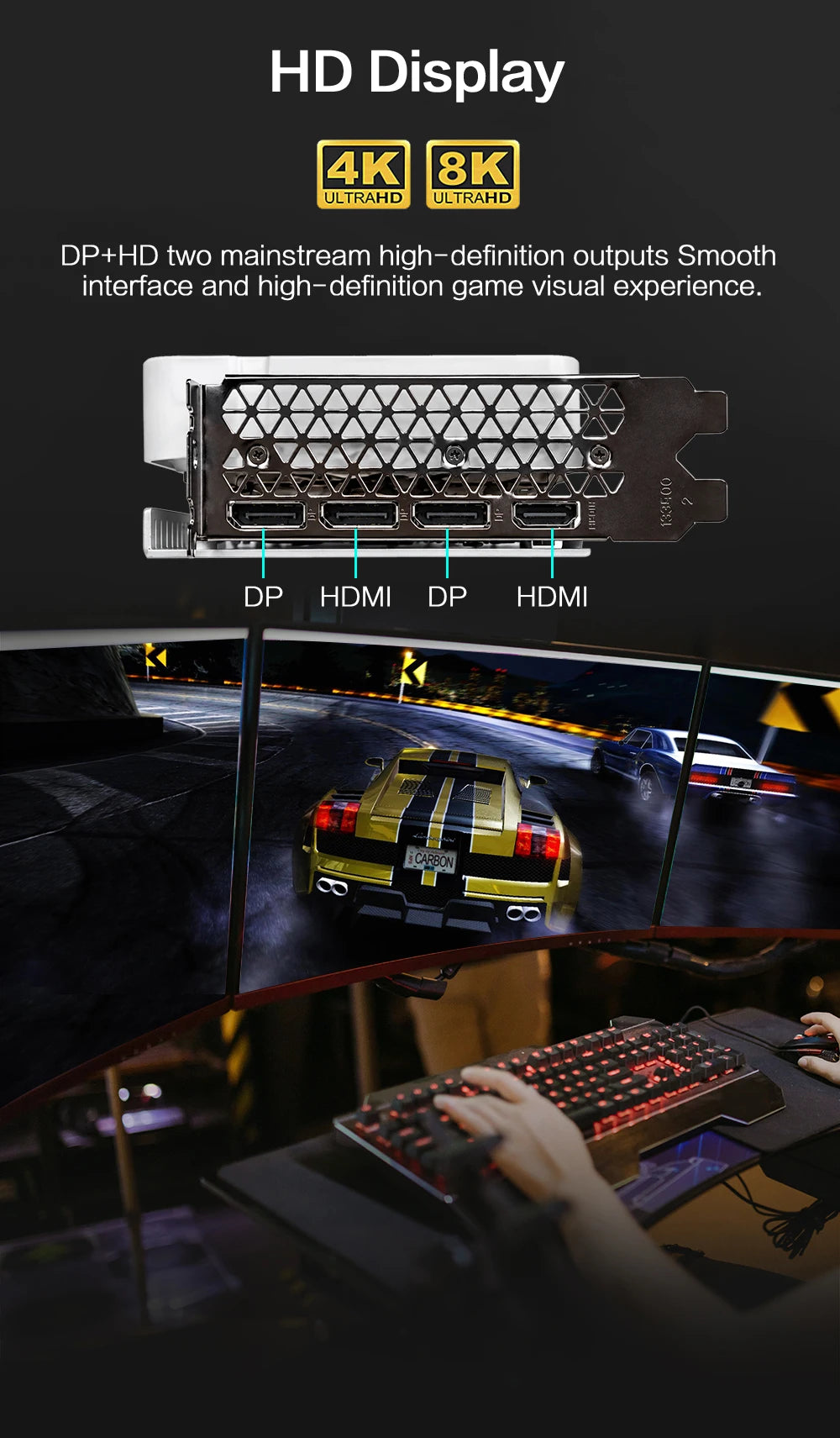Scheda grafica da gioco MLLSE RTX 3070 8GB, 8Pin GDDR6 256bit PCI-E 4.0, GPU NVIDIA Geforce, scheda video da gioco RTX 3070 8GB
