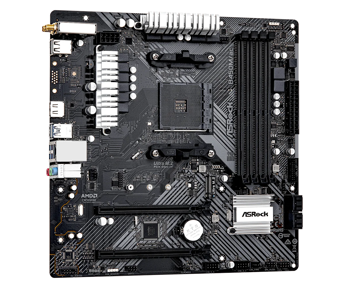 Scheda Madre ASRock B450M B450M/ac R2.0 Socket AM4 Ryzen 5 5600G 5300G 5700 3900 1500 CPU DDR4 128GB Micro ATX M.2