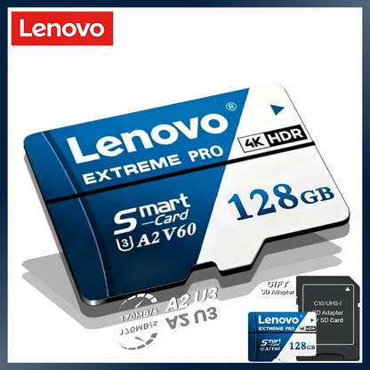 Scheda Micro SD Lenovo 1TB 512GB, scheda SD ad alta velocità 256GB 128GB, scheda TF UHS‑I, scheda di memoria impermeabile per dash cam, telecamere di videosorveglianza, Nintendo Switch.