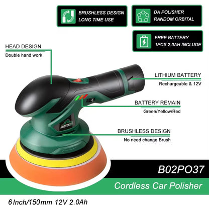 BATOCA Cordless 12V lucidatrice per auto a doppia azione lucidatrice per auto senza fili macchine per lucidatura elettrica regolazione utensili elettrici