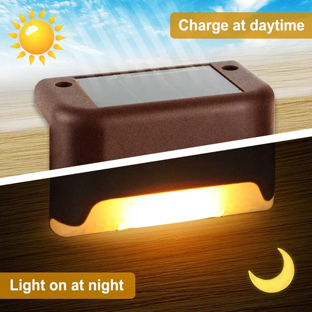 Lampada da gradino solare a LED bianca calda, luci da giardino per esterni, decorazione per balcone impermeabile, per recinzione per scale da patio