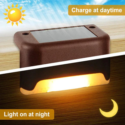 Lampada da gradino solare a LED bianca calda, luci da giardino per esterni, decorazione per balcone impermeabile, per recinzione per scale da patio