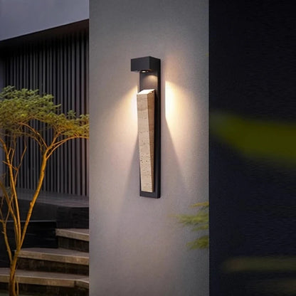 Lampada da Parete per Esterni in Pietra Naturale IP65 Resistente alle Intemperie, Illuminazione Impermeabile per Giardino, Portico, Balcone, Villa e Patio