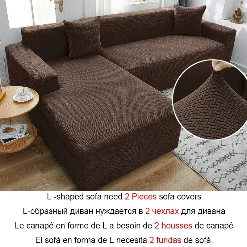 Copridivano ad angolo a forma di L in tessuto jacquard scozzese Copridivano elasticizzato Copridivano moderno per la casa Divano Chaise Lounge per soggiorno