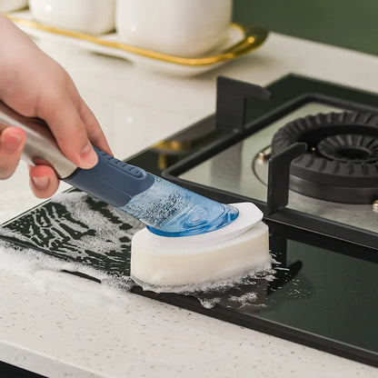 Strumenti per la pulizia della cucina Manico lungo Spazzola per piatti Dispenser di sapone liquido Detergente Spazzola per piatti Spugna per piatti Salviette per lavare i piatti