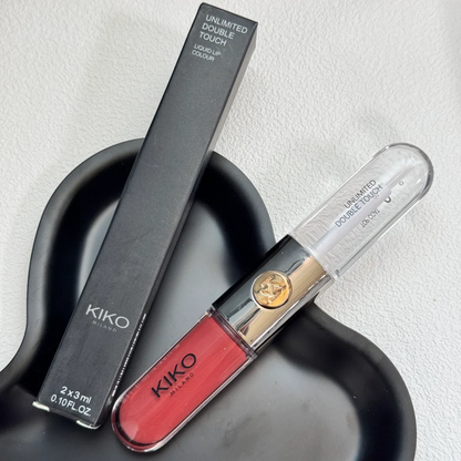 Rossetto a Doppia Punta KIKO 8 Colori, Effetto Opaco e Lucido, Impermeabile, Nutriente, Lunga Durata, Non Appiccica, Trucco Labbra per Donna