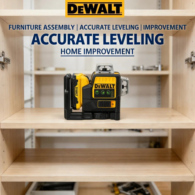 DEWALT DW089LG 3*360 °   Livella laser verde, con batteria al litio da 12 V, per tracciare linee orizzontali e verticali, ideale per l’uso all’aperto.