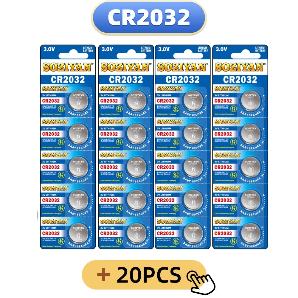 5-60 pezzi, batteria a bottone CR2032, batteria al litio 3V per orologi, giocattoli, calcolatrici, telecomandi per auto, batteria a forma di moneta.