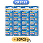 5-60 pezzi, batteria a bottone CR2032, batteria al litio 3V per orologi, giocattoli, calcolatrici, telecomandi per auto, batteria a forma di moneta.