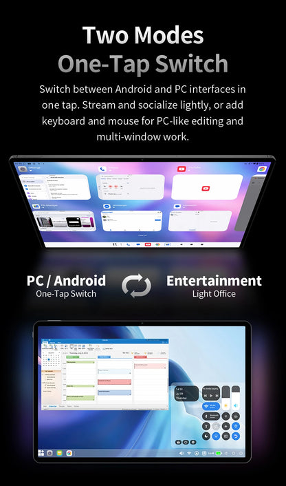 Tablet Teclast T70 Pro con Android 16 e tecnologia Gemini AI, display IPS da 14 pollici, T70Pro, doppia SIM 4G LTE, WiFi 2,4 GHz/5 GHz, Bluetooth 5.2, navigazione GPS, processore G100 Octa Core, 8 GB di RAM, 128 GB di memoria