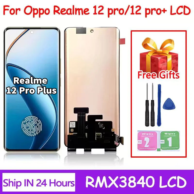 Display LCD AMOLED da 6,7 pollici per Oppo Realme 12 Pro/12 Pro+ Plus RMX3840 RMX3842, gruppo digitalizzatore touchscreen
