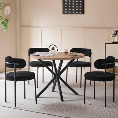 EGOONM Set di 2/4/6 Sedie da Pranzo in Stile Nordico, Sedie Imbottite in Velluto Teddy per Cucina e Sala da Pranzo