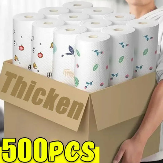 500/50pcs Cucina Riutilizzabile Stracci Usa E Getta Panni di Pulizia Non Tessuti Lavaggio Strofinacci Straccio Asciugamani di Stoffa Pad Antiaderente