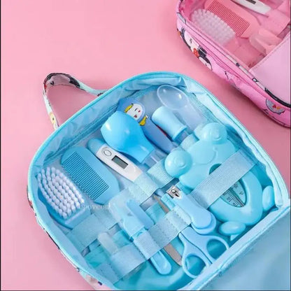 Set di 13 Pezzi per la Cura del Bambino, Kit Portatile per Toelettatura e Cura delle Unghie