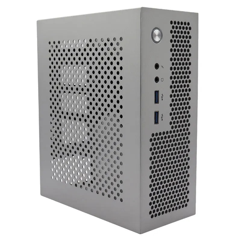 Custodia per computer Mini ITX HTPC USB 3.0 Supporta schede madri ITX Può contenere piccole alimentatori 1U/Flex Custodia per computer di casa Nera