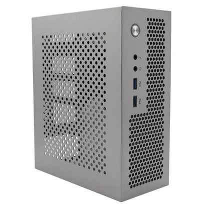 Custodia per computer Mini ITX HTPC USB 3.0 Supporta schede madri ITX Può contenere piccole alimentatori 1U/Flex Custodia per computer di casa Nera
