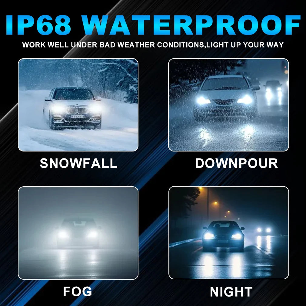 Fari LED XSTORM H1 Canbus 60000LM 500W, Fari Fendinebbia H1 LED per Auto con Ventola, Fari Spot Mini 1:1, Lampade Turbo