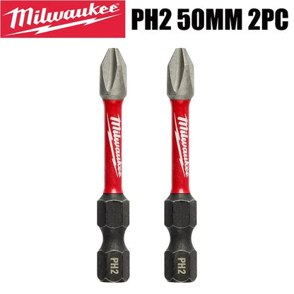 Punte per Trapano a Impatto Milwaukee Shockwave PH2, Serie di Punte per Avvitatore da 25mm/50mm/90mm