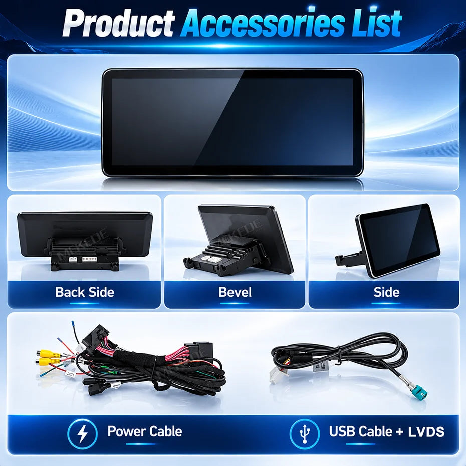 Mekede, schermo da 12,3 pollici, risoluzione 2K, sistema di navigazione GPS con CarPlay e Android Auto, autoradio multimediale con sistema operativo Linux per Mercedes Benz C W205, GLC X253, Classe V W447, lettore video 4K.