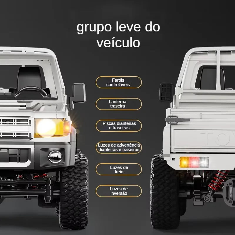 MN82 Pickup 4WD Off-Road PRO Aggiornato, Auto RC in Scala 1:12 con Fari, Giocattolo Telecomandato 2.4G, Regalo per Bambini, Gioco all'Aperto