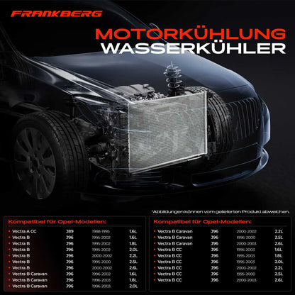Radiatore acqua motore Frankberg 1x per Opel Vectra A B CC Caravan 63077A 52464524 1300160 1300221 1300180 24402888