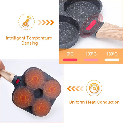 Mini padella antiaderente, padella compatta per uova e omelette, padella portatile per pancake per la colazione, piccolo utensile da cucina antiaderente, mini padella nera salvaspazio facile da riporre per la cucina domestica