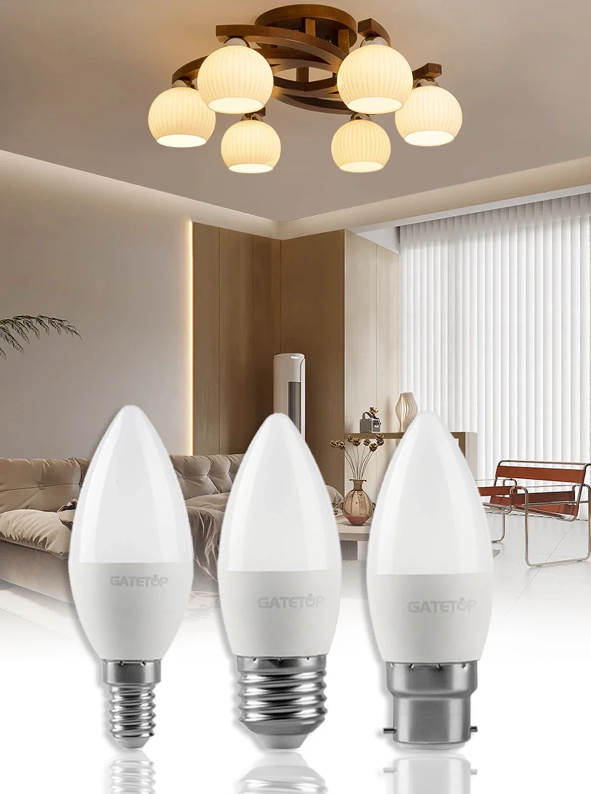5-12pcs E14 E27 Lampadina Led 220V 110V 3W 5W 6W 7W Illuminazione Calda 3000K 6000K Lampada a Candela Led Lampadario Luce per la Decorazione Domestica