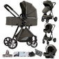 Passeggino Magic ZC 3 in 1, Sistema da Viaggio Compatto e Pieghevole con Navicella, Seggiolino Auto per Neonati e Seduta Reversibile, Carrozzina High Landscape, Ruote Ammortizzate, Manubrio Regolabile, Chiusura con Una Mano,