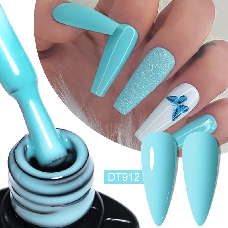 MEET ACROSS 7ml Gelatina Nuda Shimmer Base in gomma Gel Glitter Rosa Viola UV/LED Nail Art Vernis Gel Smalto per manicure Unghie FAI DA TE