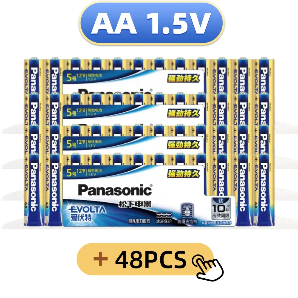 Batterie alcaline Panasonic AA 1,5 V, confezione da 12 pezzi, adatte per fotocamere digitali, torce elettriche, lettori CD, mouse wireless, ecc.