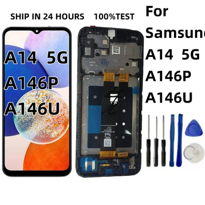Per Samsung Galaxy A14 5G Display A146 Touch Screen Digitizer Parti di ricambio per Samsung A146P 146U con cornice