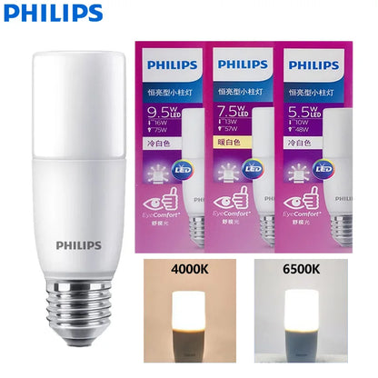 Philips LED Stick E27 Lampadine MyCare 5.5W 7.5W 9.5W Luce interna 220-240V 4000K 6500K Lampadina EyeComfort bianca No Glare, 1x
