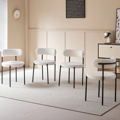 EGOONM Set di 2/4/6 Sedie da Pranzo in Stile Nordico, Sedie Imbottite in Velluto Teddy per Cucina e Sala da Pranzo