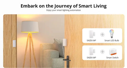 SONOFF SNZB-04P Sonoff Zigbee Sensore porta SNZB 04P Collegamento scena intelligente locale Avviso antimanomissione Sicurezza domestica Funziona con Alexa Google