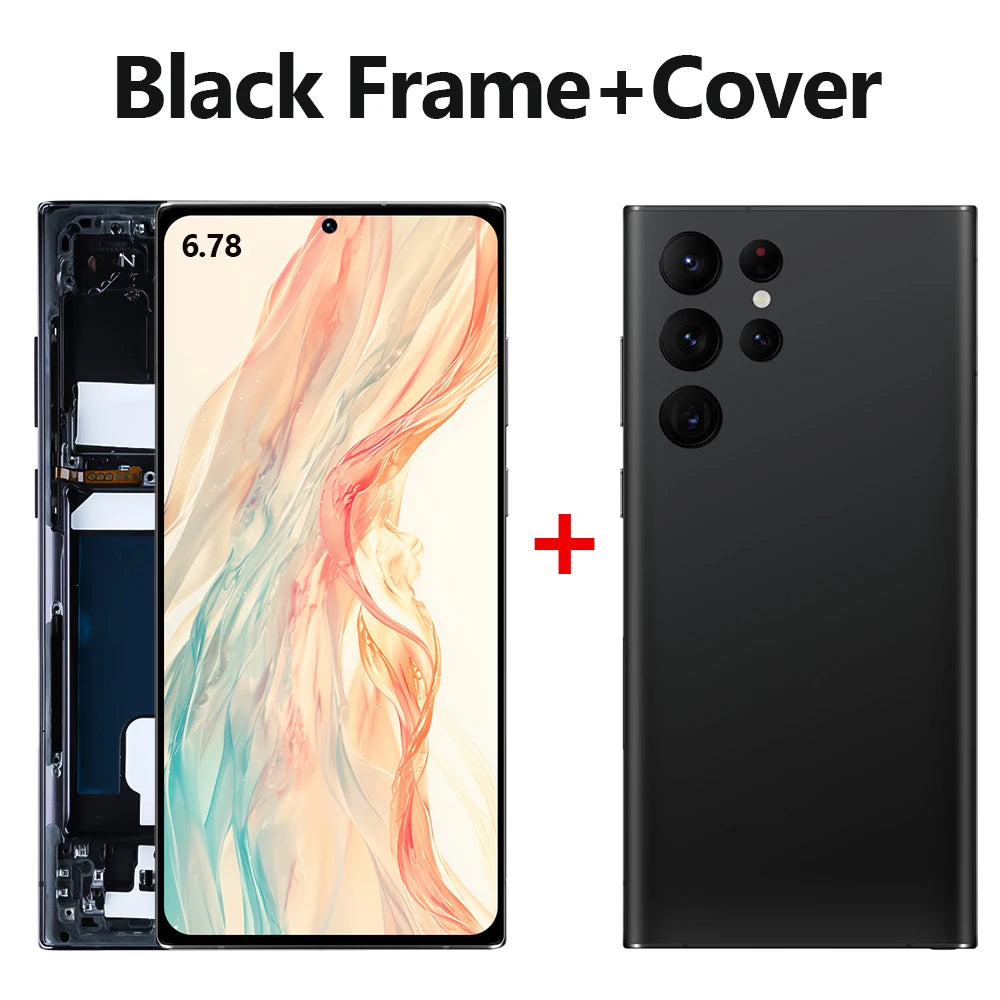 UE 6.78 ''Nuovo Display AMOLED Per Samsung Galaxy S22 Ultra 5G LCD S908 S908B S908U Con Telaio Touch Screen Digitizer sostituzione