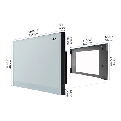 Souria Specchio Intelligente da 32 Pollici con Televisore Impermeabile per Bagno d'Hotel, Design di Lusso, Android, Sintonizzatore TV ATSC DVT-T, T2, C DTV